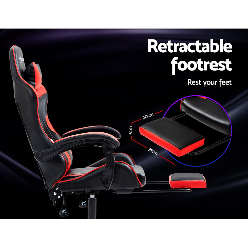 Marlook Gaming Office Chair Recliner Footrest Red