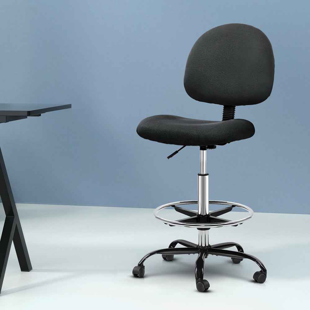 Marlook Office Chair Drafting Stool Fabric Chairs Black
