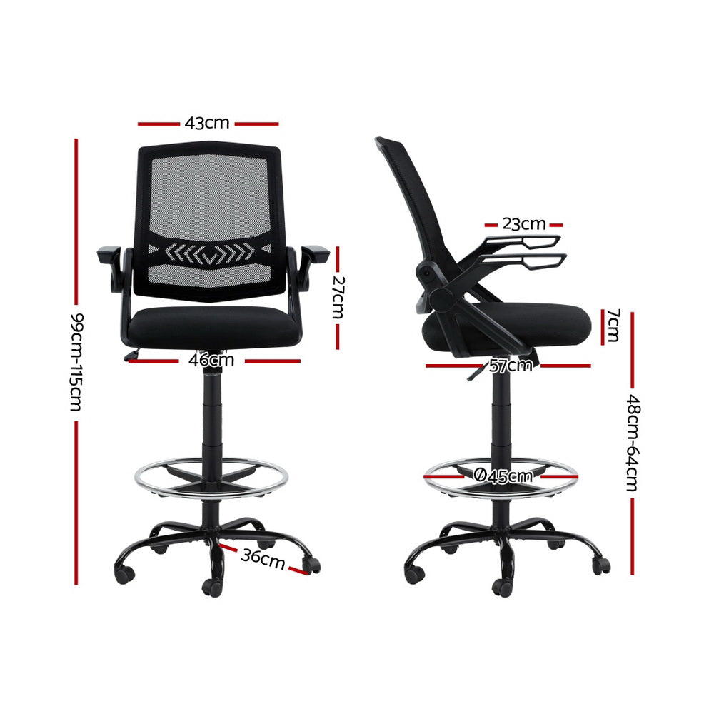 Marlook Office Chair Drafting Stool Mesh Chairs Black