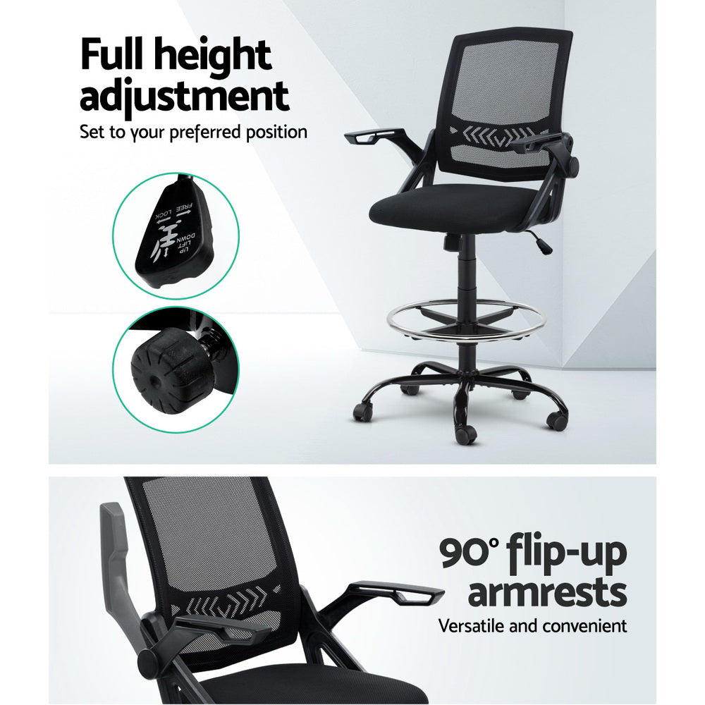 Marlook Office Chair Drafting Stool Mesh Chairs Black