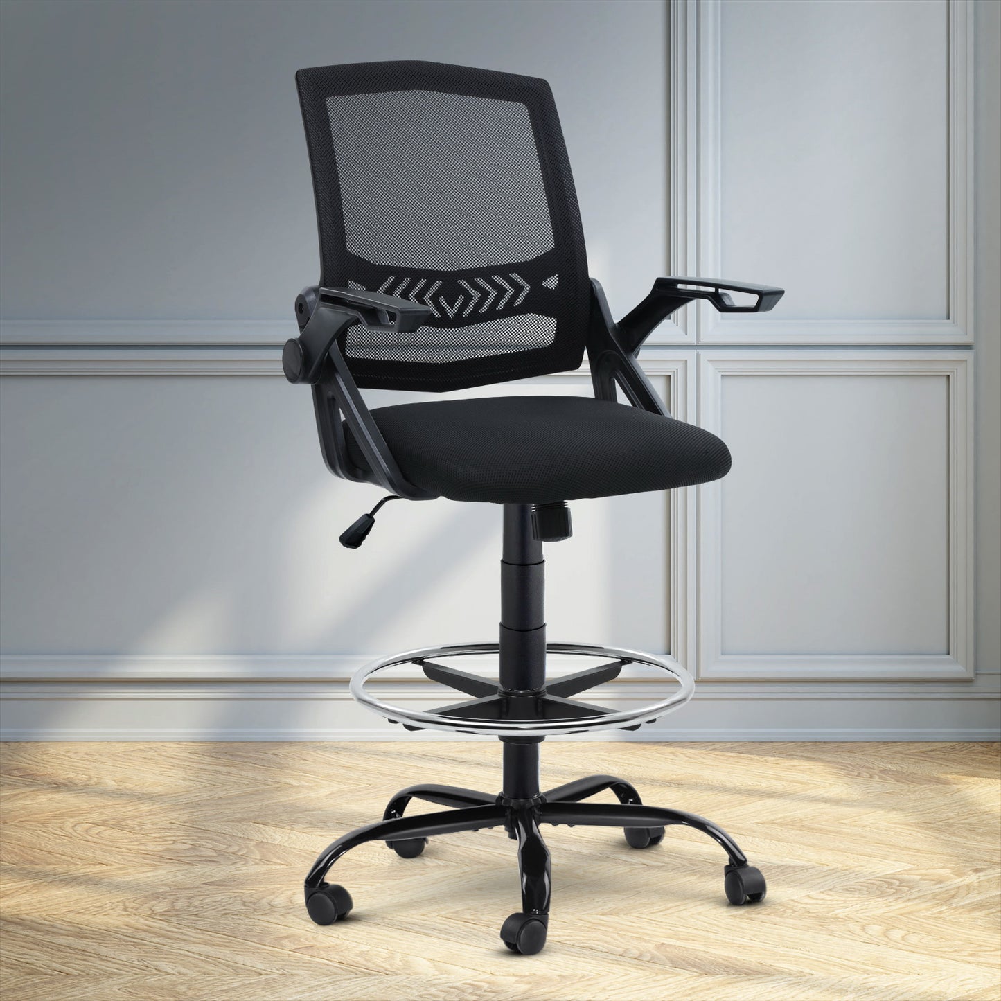 Marlook Office Chair Drafting Stool Mesh Chairs Black