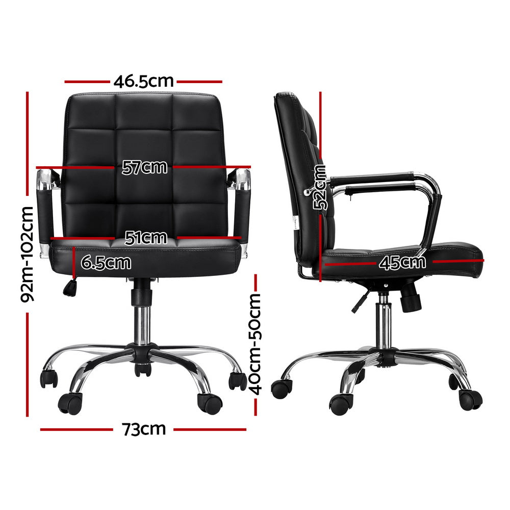 Marlook Office Chair PU Leather Mid Back Black