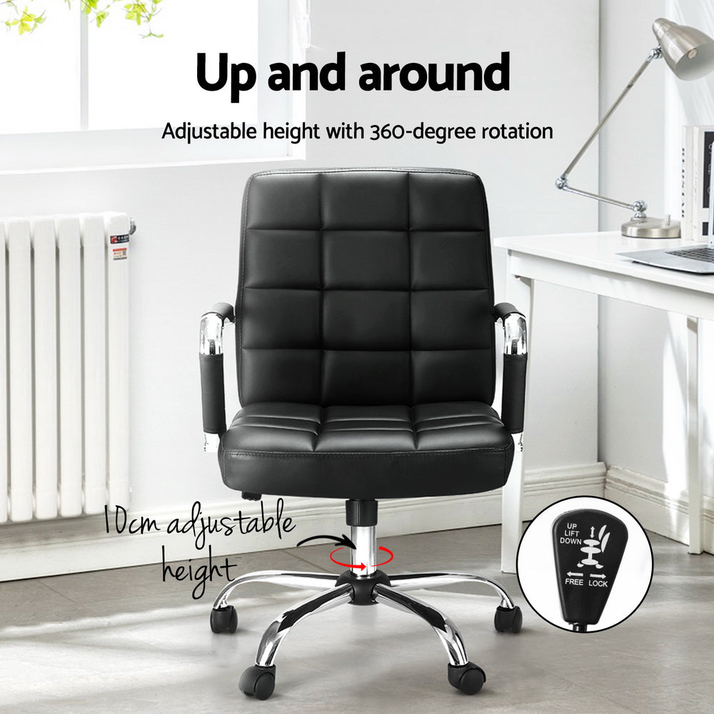 Marlook Office Chair PU Leather Mid Back Black