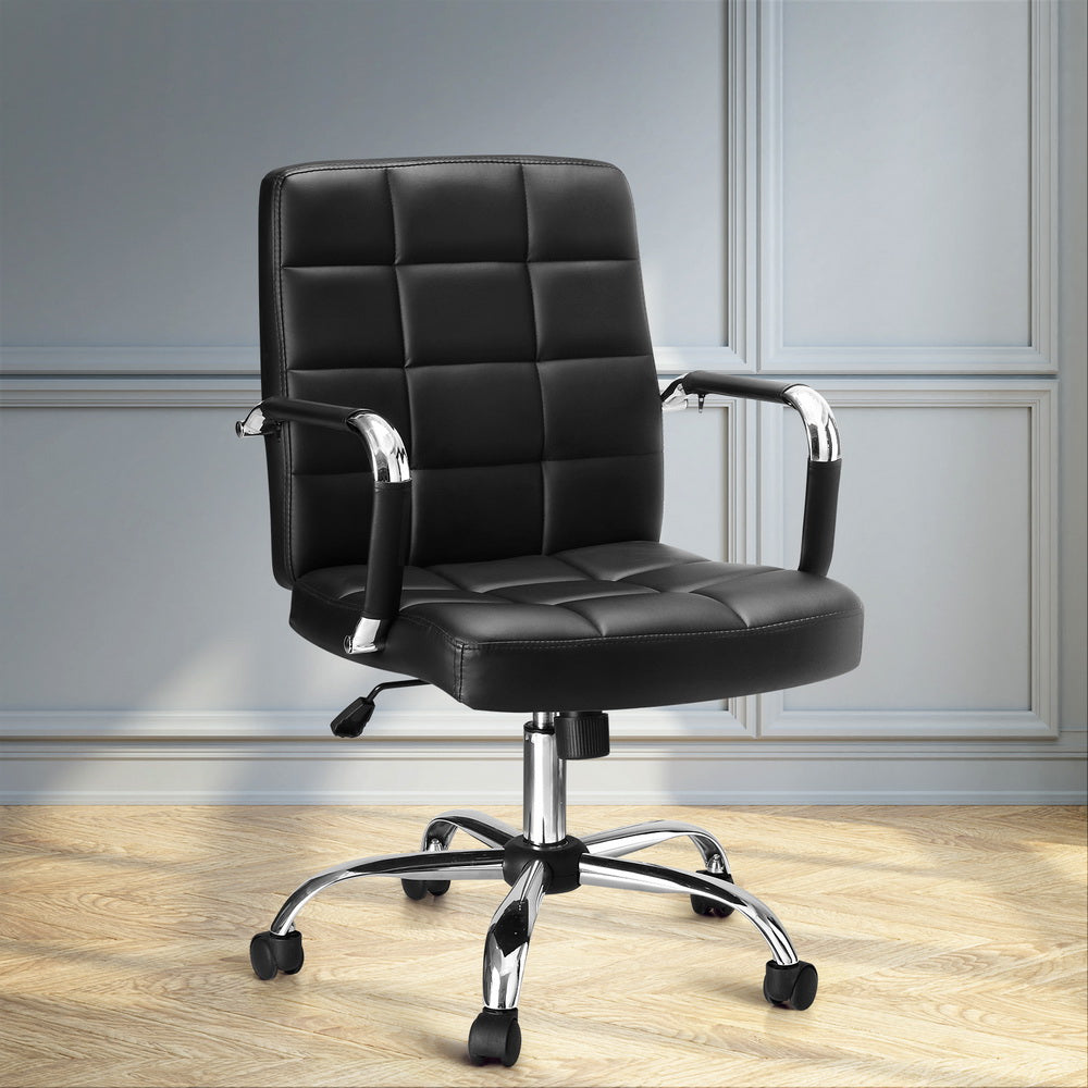Marlook Office Chair PU Leather Mid Back Black