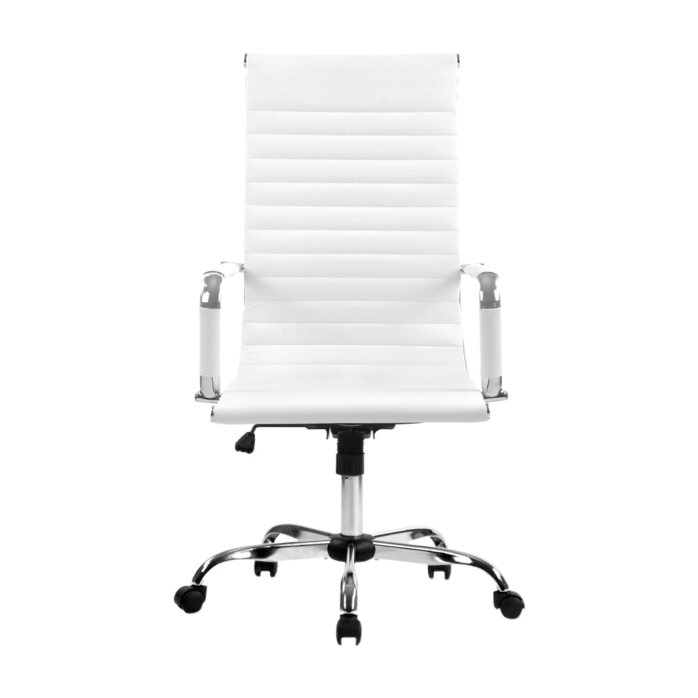 Marlook Office Chair Conference Chairs PU Leather High Back White
