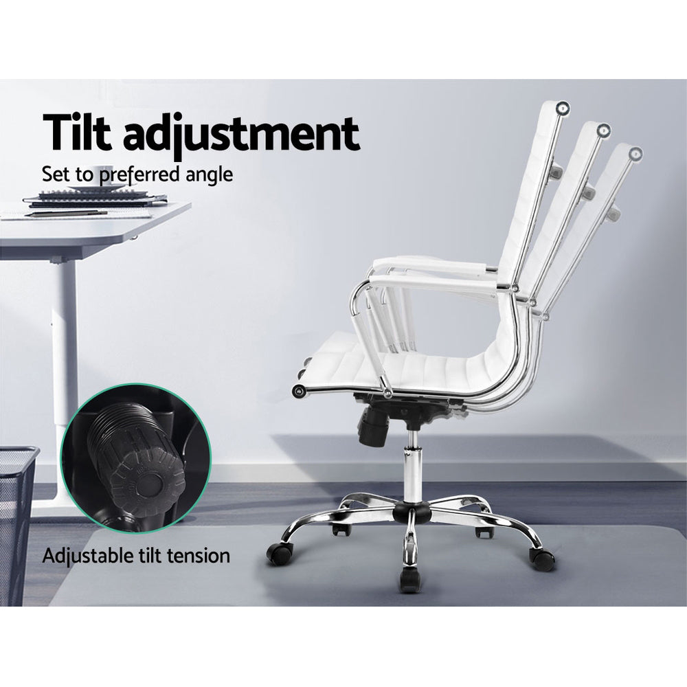 Marlook Office Chair Conference Chairs PU Leather High Back White