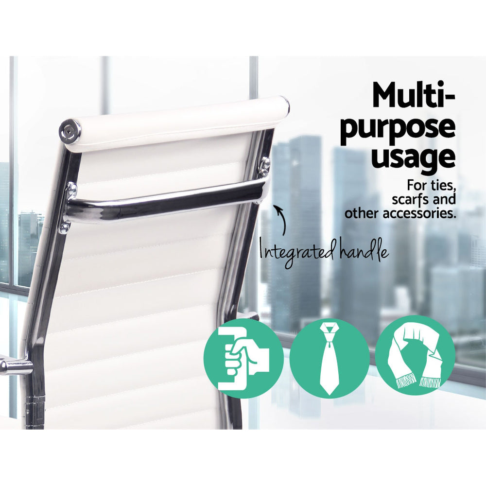 Marlook Office Chair Conference Chairs PU Leather High Back White