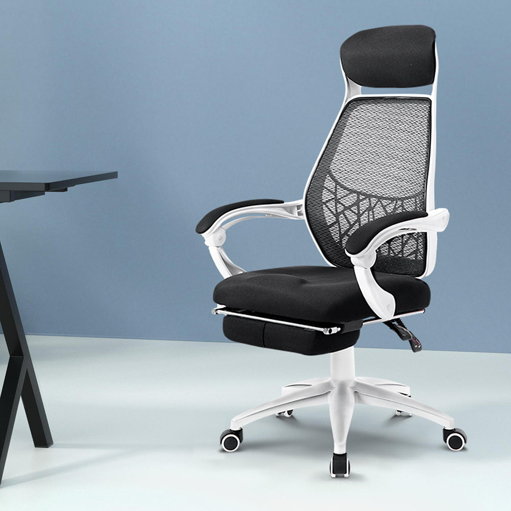 Marlook Mesh Office Chair Recliner Black White