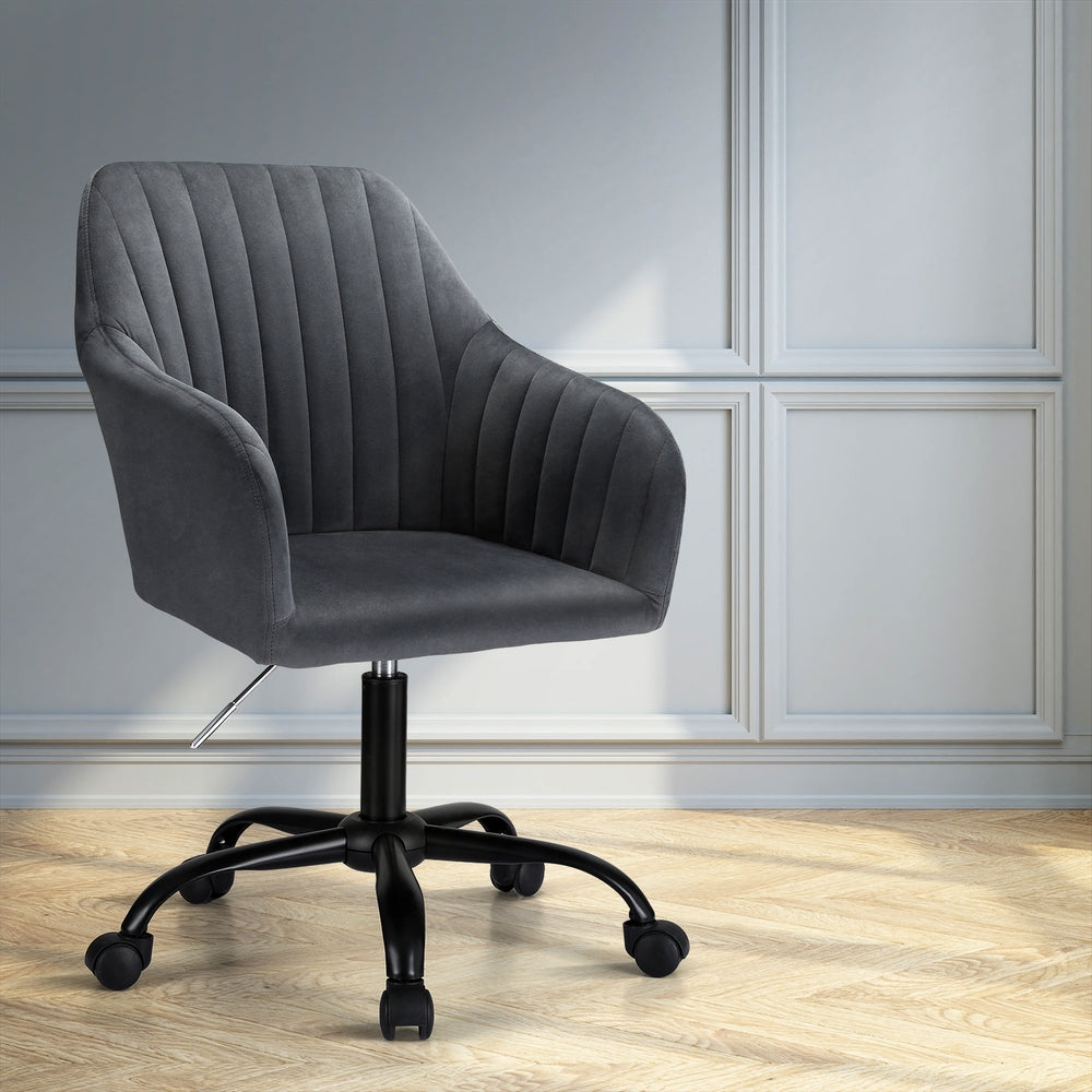 Marlook Office Chair Velvet Seat Dark Grey