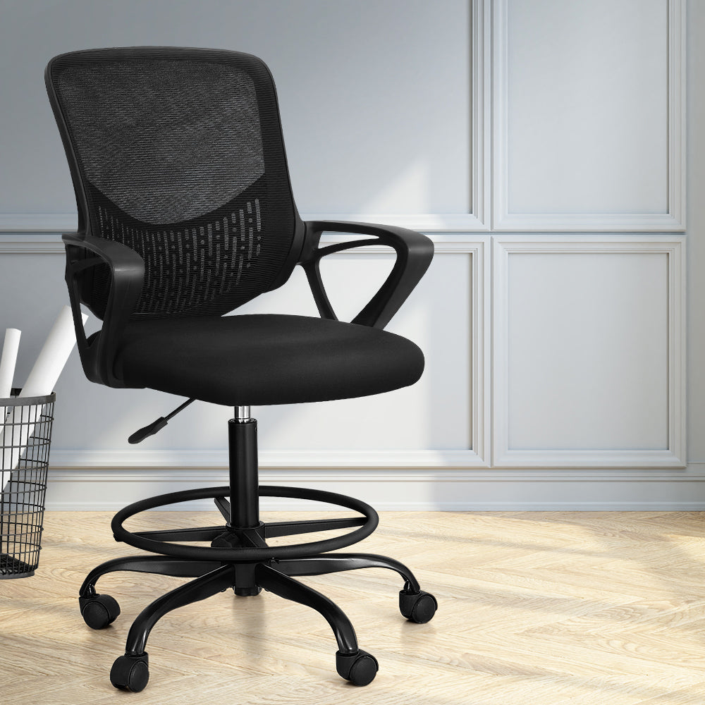 Marlook Office Chair Drafting Stool Computer Standing Desk Mesh Chairs Black