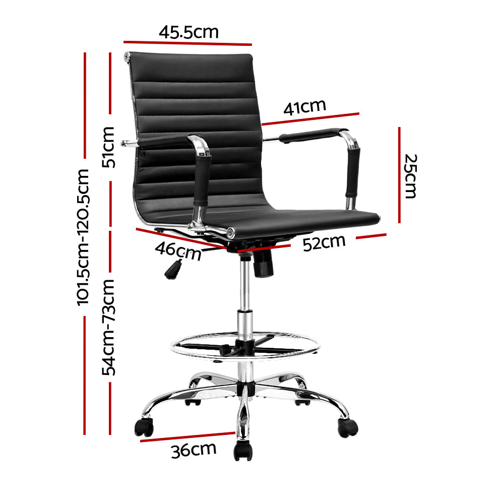 Marlook Office Chair Drafting Stool Leather Chairs Black