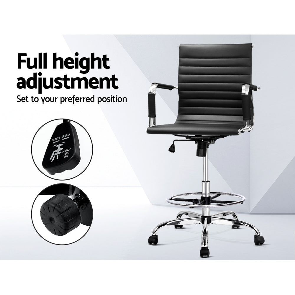 Marlook Office Chair Drafting Stool Leather Chairs Black