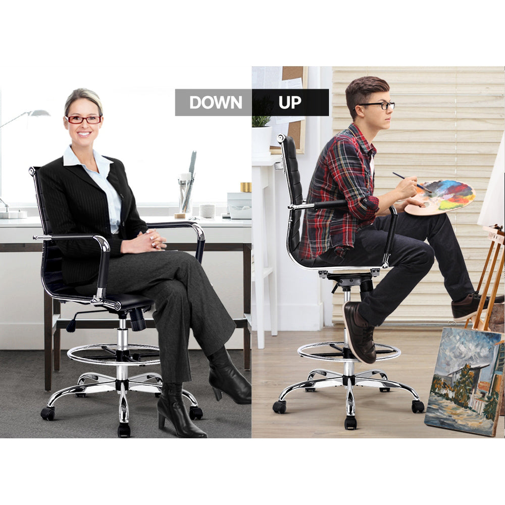 Marlook Office Chair Drafting Stool Leather Chairs Black