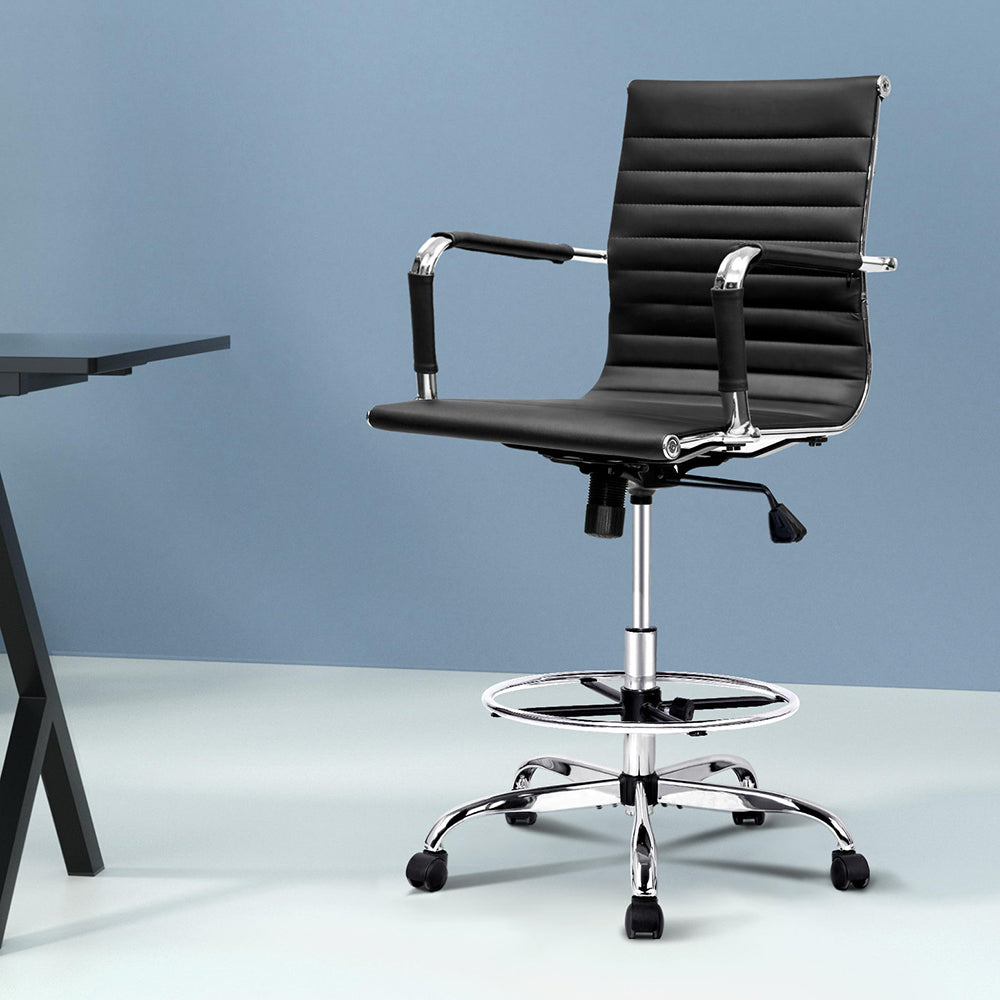 Marlook Office Chair Drafting Stool Leather Chairs Black
