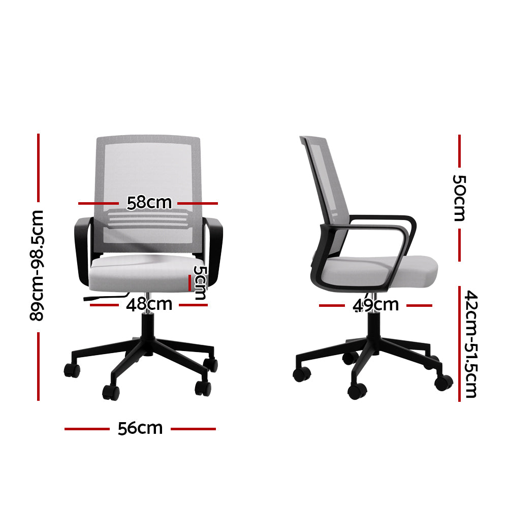 Marlook Mesh Office Chair Computer Gaming Desk Chairs Work Study Mid Back Grey