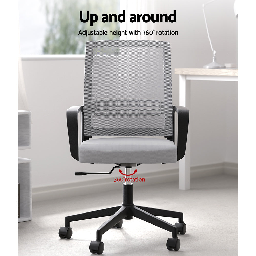 Marlook Mesh Office Chair Computer Gaming Desk Chairs Work Study Mid Back Grey