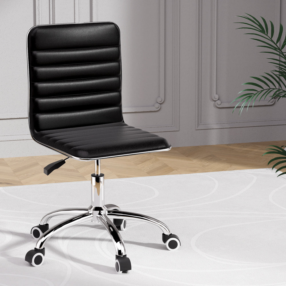 Marlook Office Chair Conference Chairs PU Leather Low Back Black