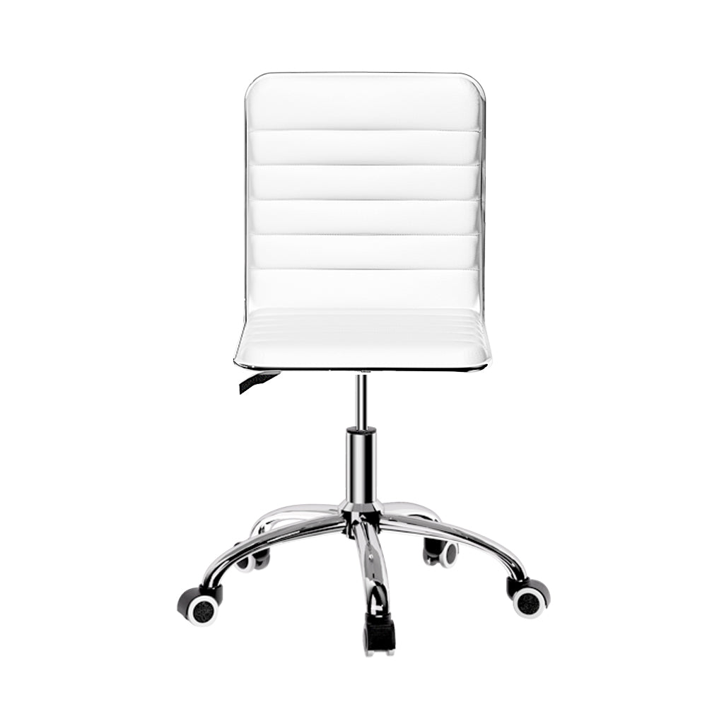 Marlook Office Chair Conference Chairs PU Leather Low Back White