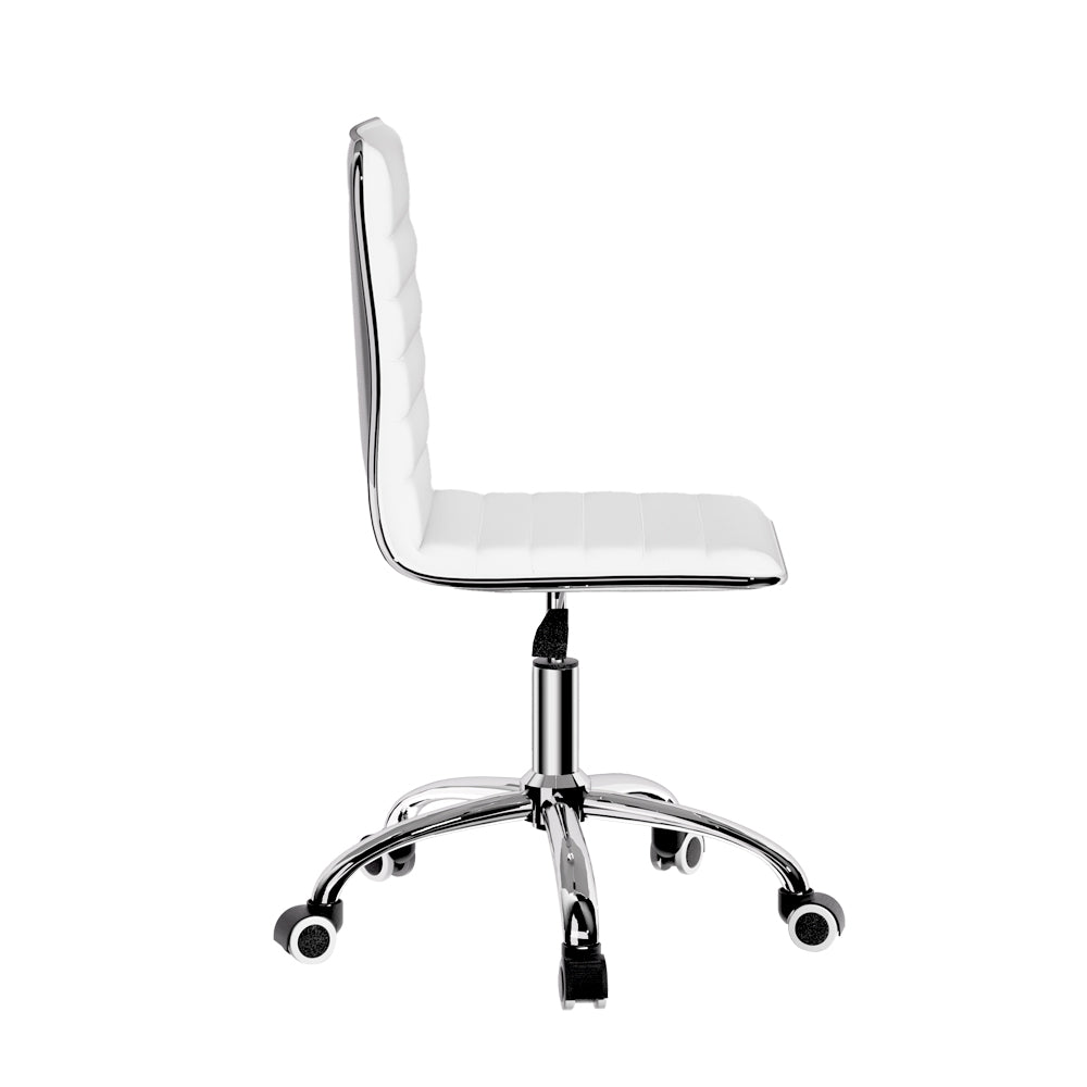 Marlook Office Chair Conference Chairs PU Leather Low Back White
