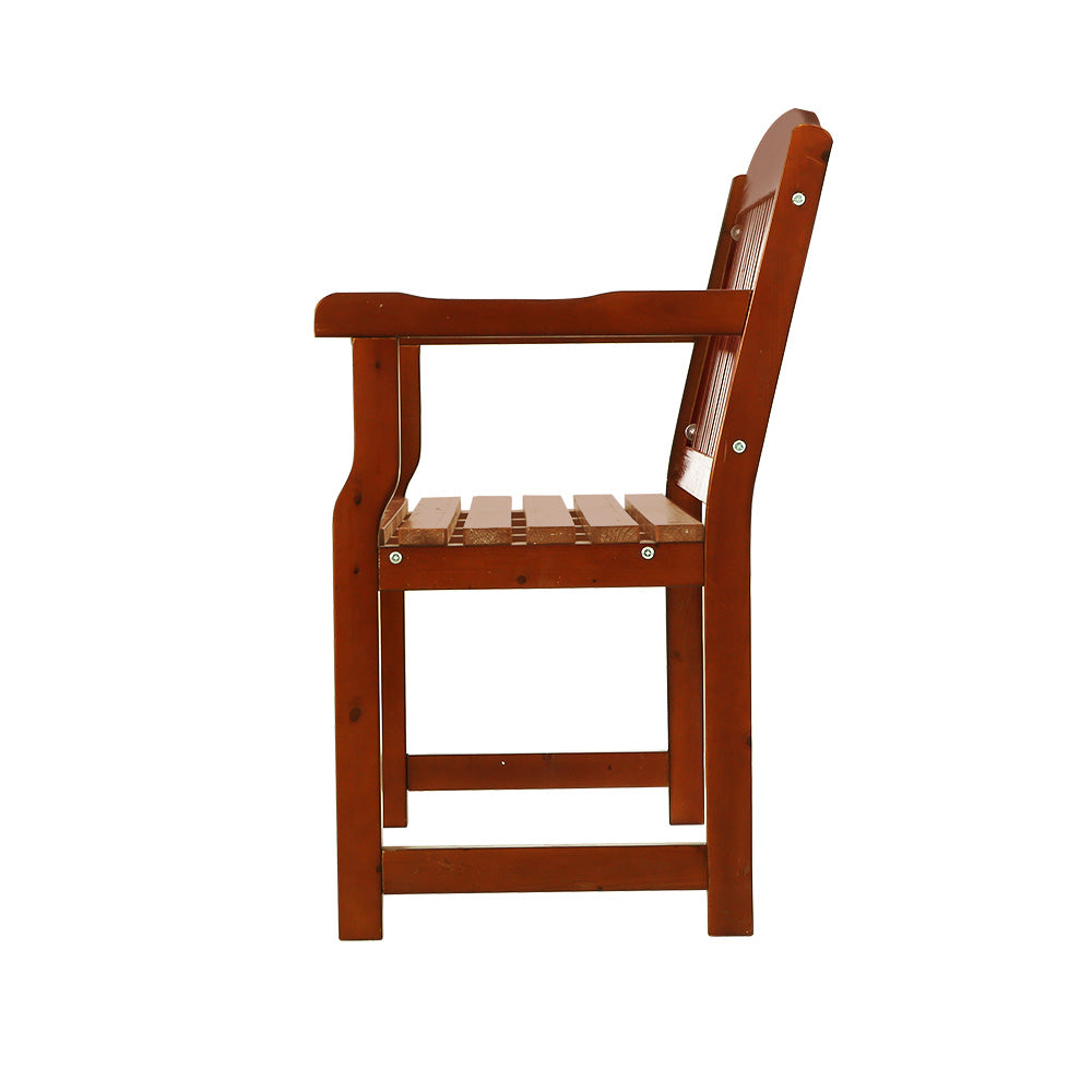 Marlook Outdoor Garden Bench Wooden 2 Seater Lounge Chair Patio Furniture Brown
