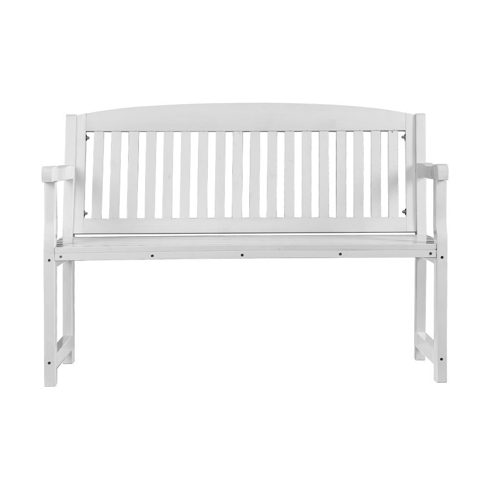 Marlook Outdoor Garden Bench Wooden 2 Seater Lounge Chair Patio Furniture White