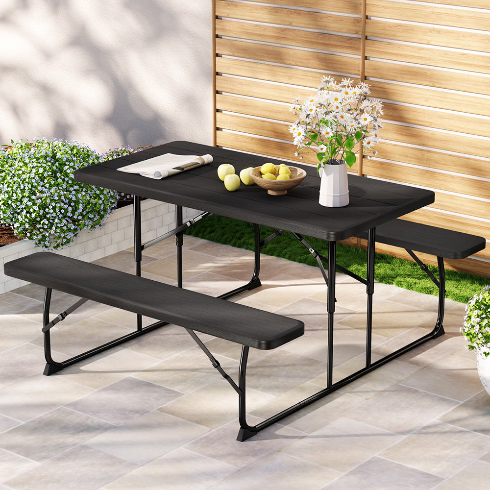 Marlook 3 PCS Outdoor Furniture Dining Set Lounge Setting Patio HDPE Bench