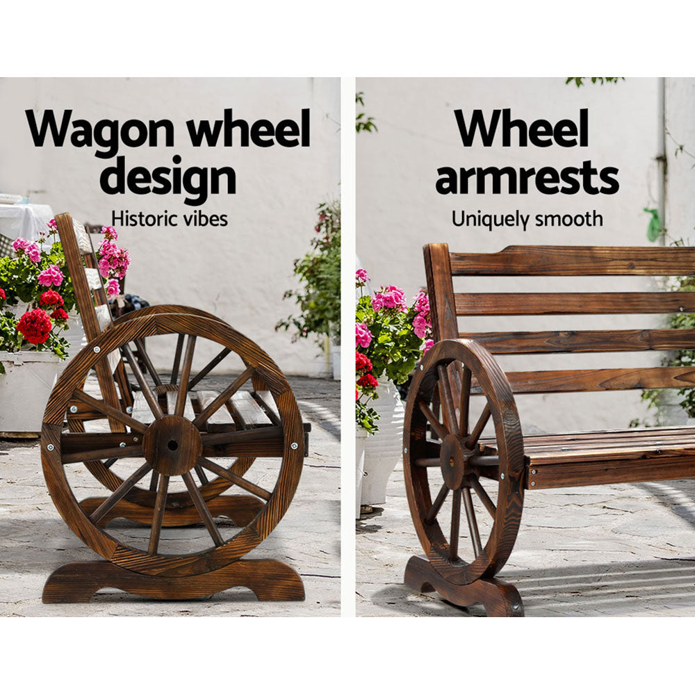 Marlook Wooden Garden Bench Seat Outdoor Furniture Wagon Chair Patio Lounge