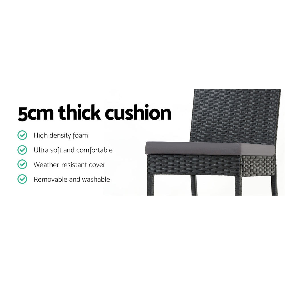 Marlook 2-Piece Outdoor Bar Stools Dining Chair Bar Stools Rattan Furniture