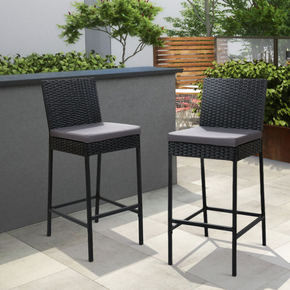 Marlook 2-Piece Outdoor Bar Stools Dining Chair Bar Stools Rattan Furniture