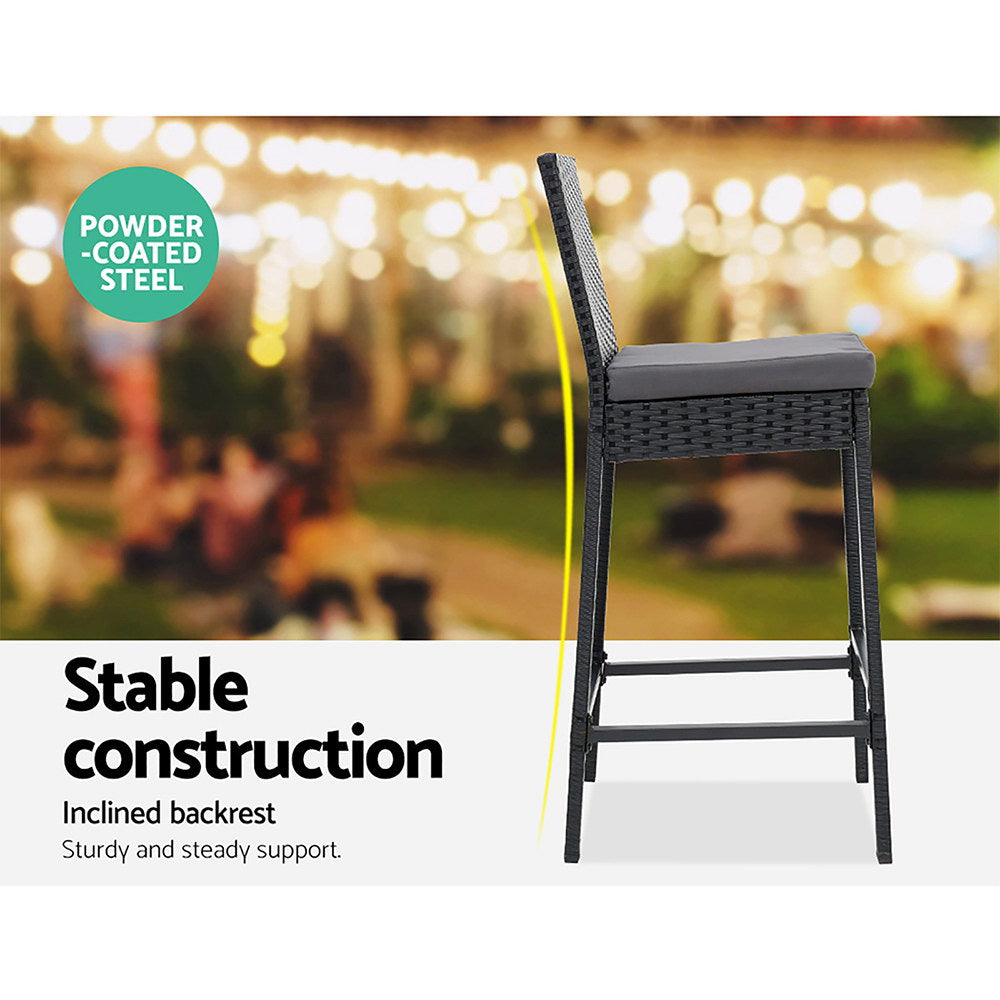 Marlook 5-Piece Outdoor Bar Set Patio Dining Chairs Wicker Table Stools