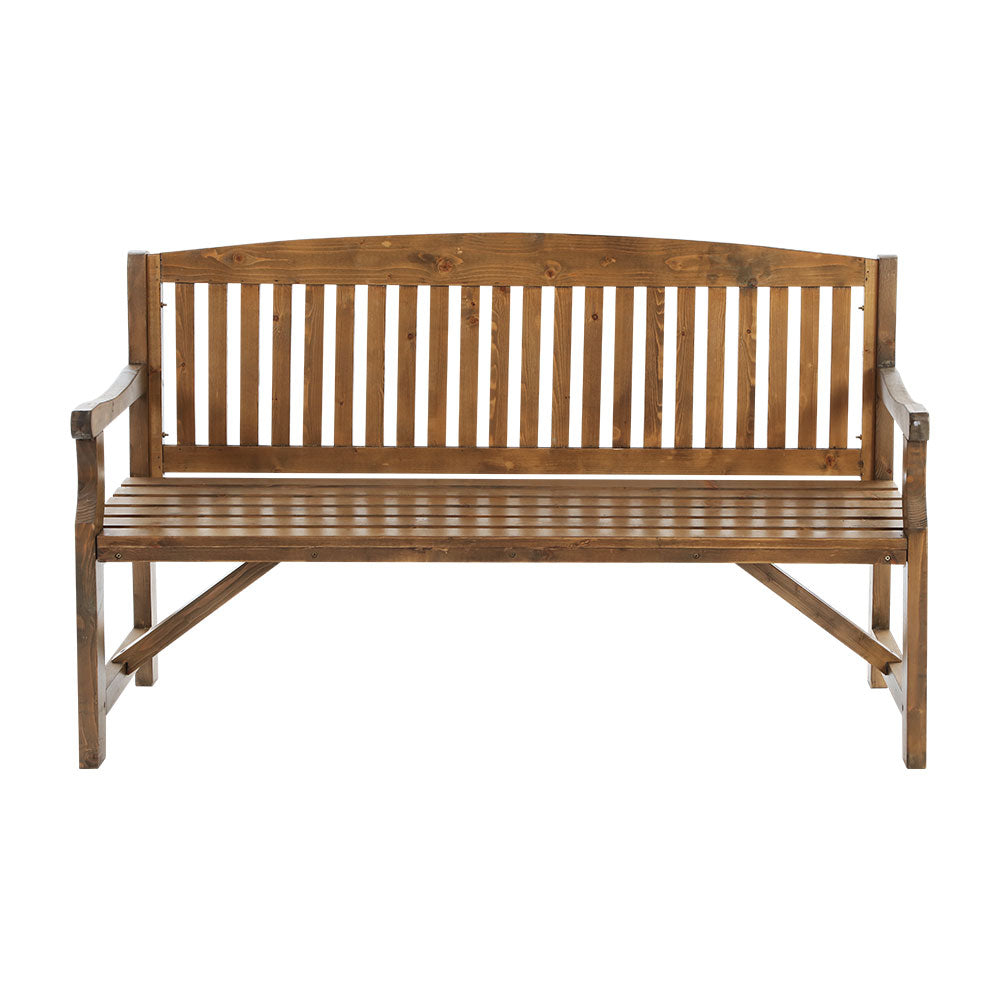 Marlook 5FT Outdoor Garden Bench Wooden 3 Seat Chair Patio Furniture Natural