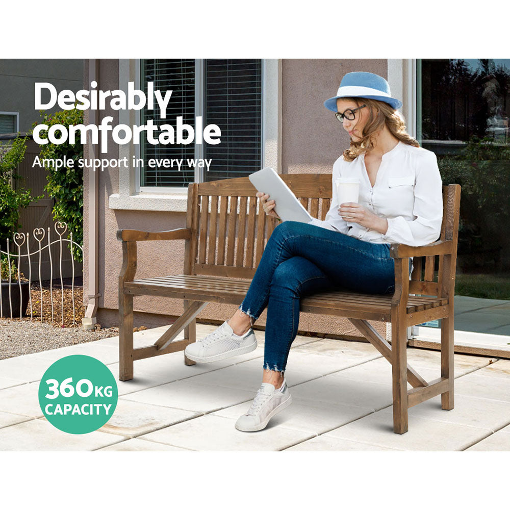 Marlook 5FT Outdoor Garden Bench Wooden 3 Seat Chair Patio Furniture Natural