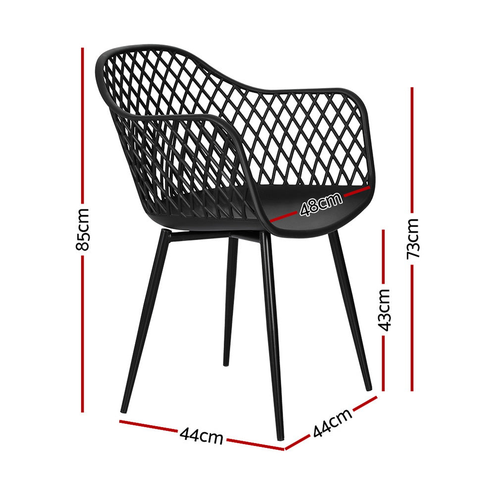 Marlook 4PC Outdoor Dining Chairs PP Lounge Chair Patio Furniture Garden Black