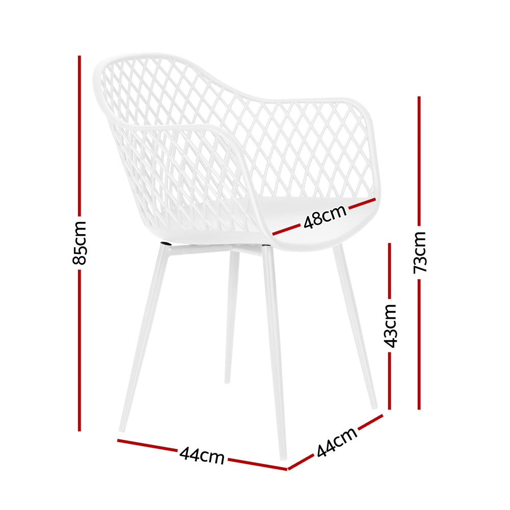 Marlook 4PC Outdoor Dining Chairs PP Lounge Chair Patio Furniture Garden White