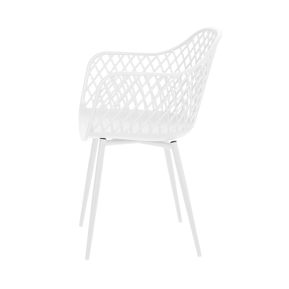 Marlook 4PC Outdoor Dining Chairs PP Lounge Chair Patio Furniture Garden White