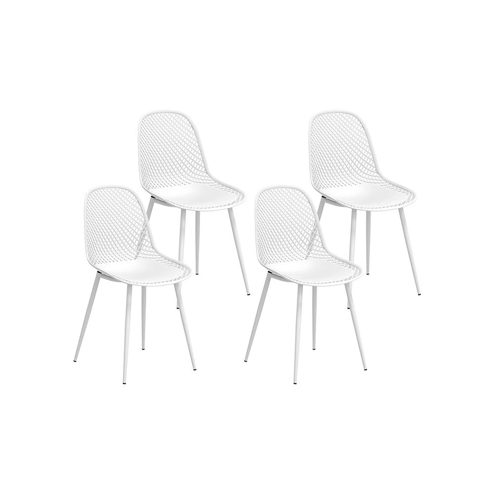 Marlook 4PC Outdoor Dining Chairs PP Lounge Chair Patio Garden Furniture White