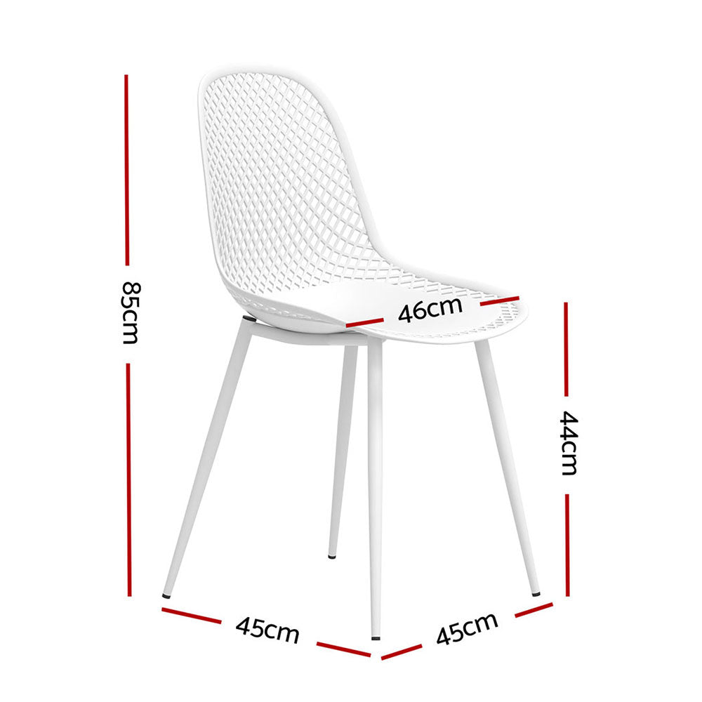 Marlook 4PC Outdoor Dining Chairs PP Lounge Chair Patio Garden Furniture White