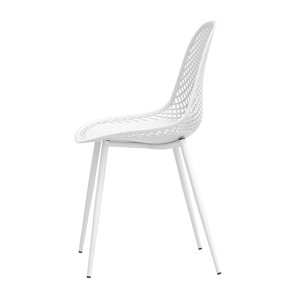 Marlook 4PC Outdoor Dining Chairs PP Lounge Chair Patio Garden Furniture White