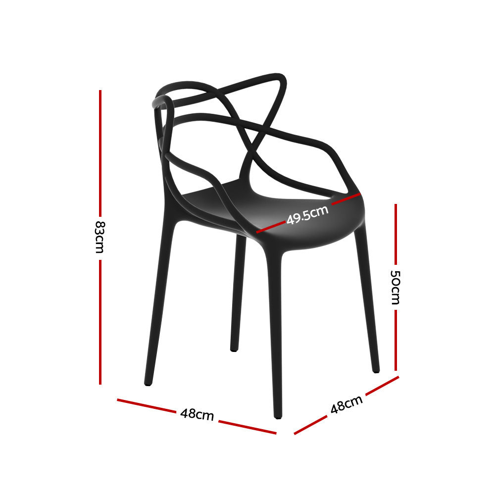 Marlook 4PC Outdoor Dining Chairs PP Portable Stackable Chair Patio Furniture