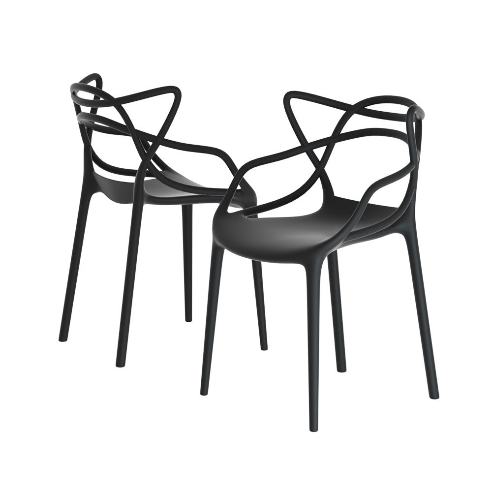 Marlook 4PC Outdoor Dining Chairs PP Portable Stackable Chair Patio Furniture