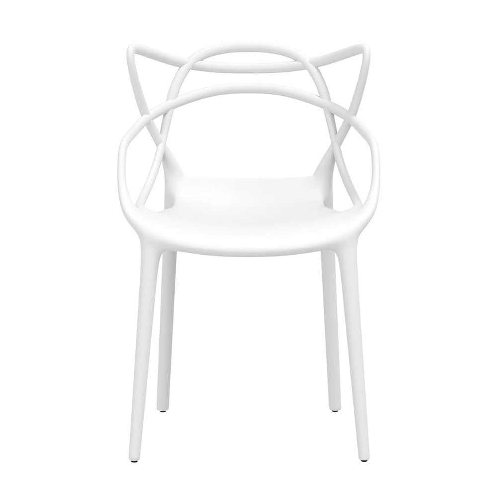 Marlook 4PC Outdoor Dining Chairs PP Portable Stackable Chair Patio Furniture White