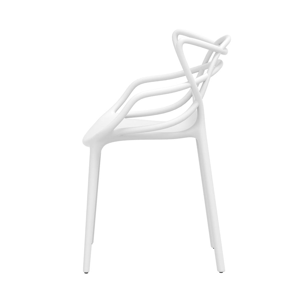 Marlook 4PC Outdoor Dining Chairs PP Portable Stackable Chair Patio Furniture White