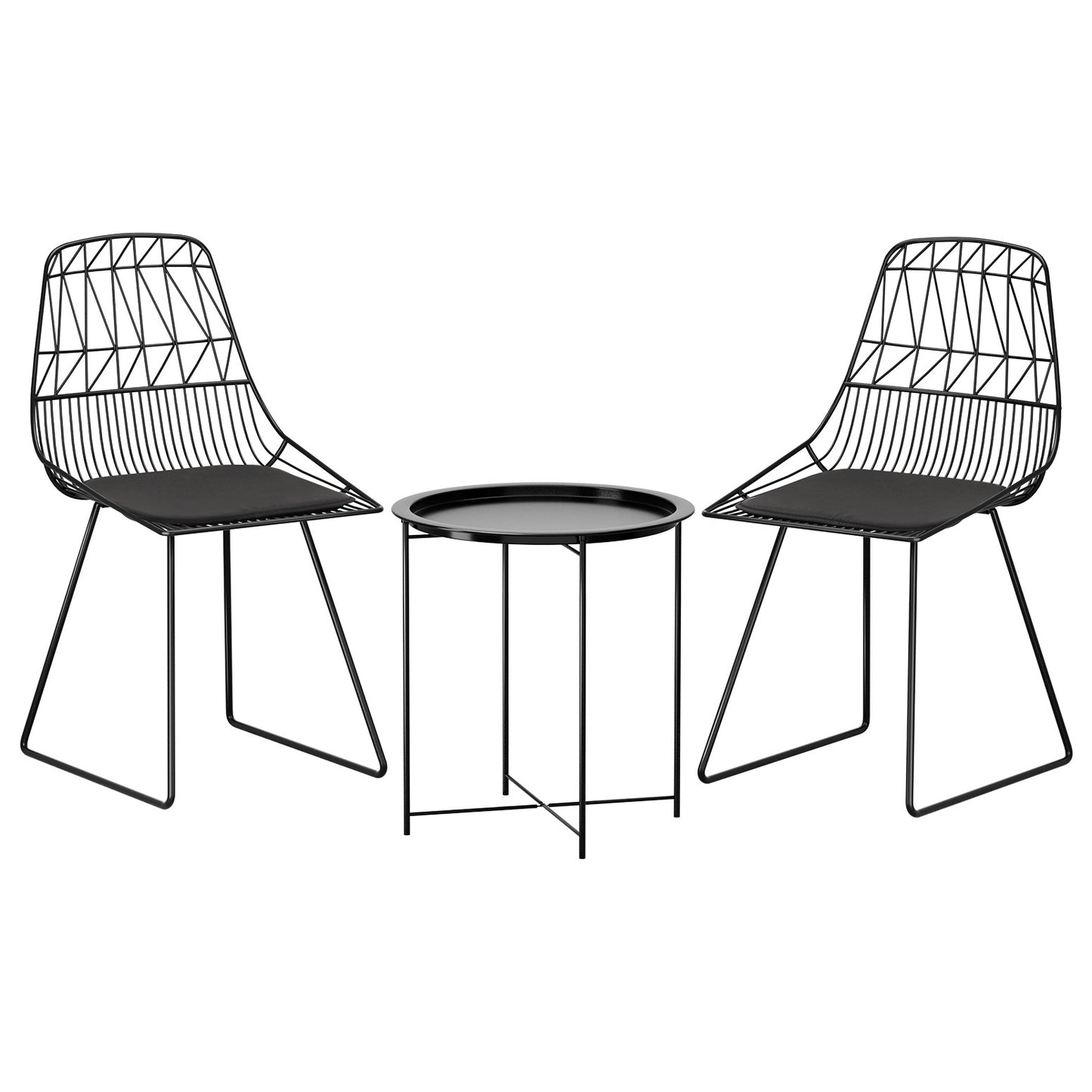 Marlook 3PC Outdoor Bistro Set Patio Furniture Lounge Chairs Table Garden