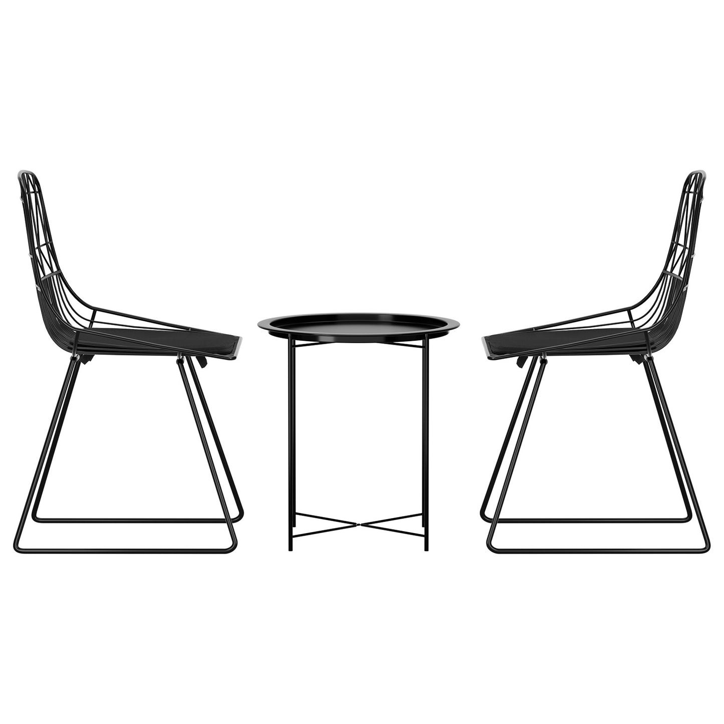Marlook 3PC Outdoor Bistro Set Patio Furniture Lounge Chairs Table Garden