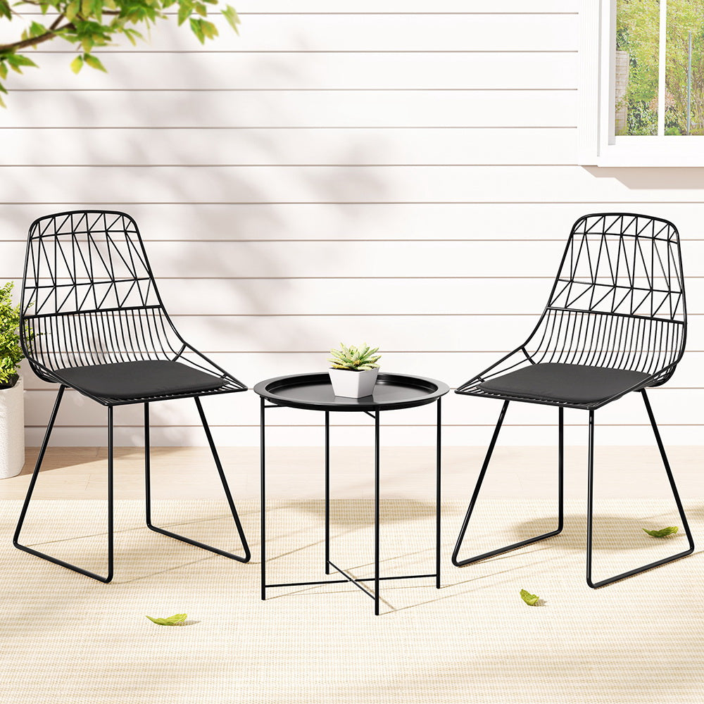 Marlook 3PC Outdoor Bistro Set Patio Furniture Lounge Chairs Table Garden