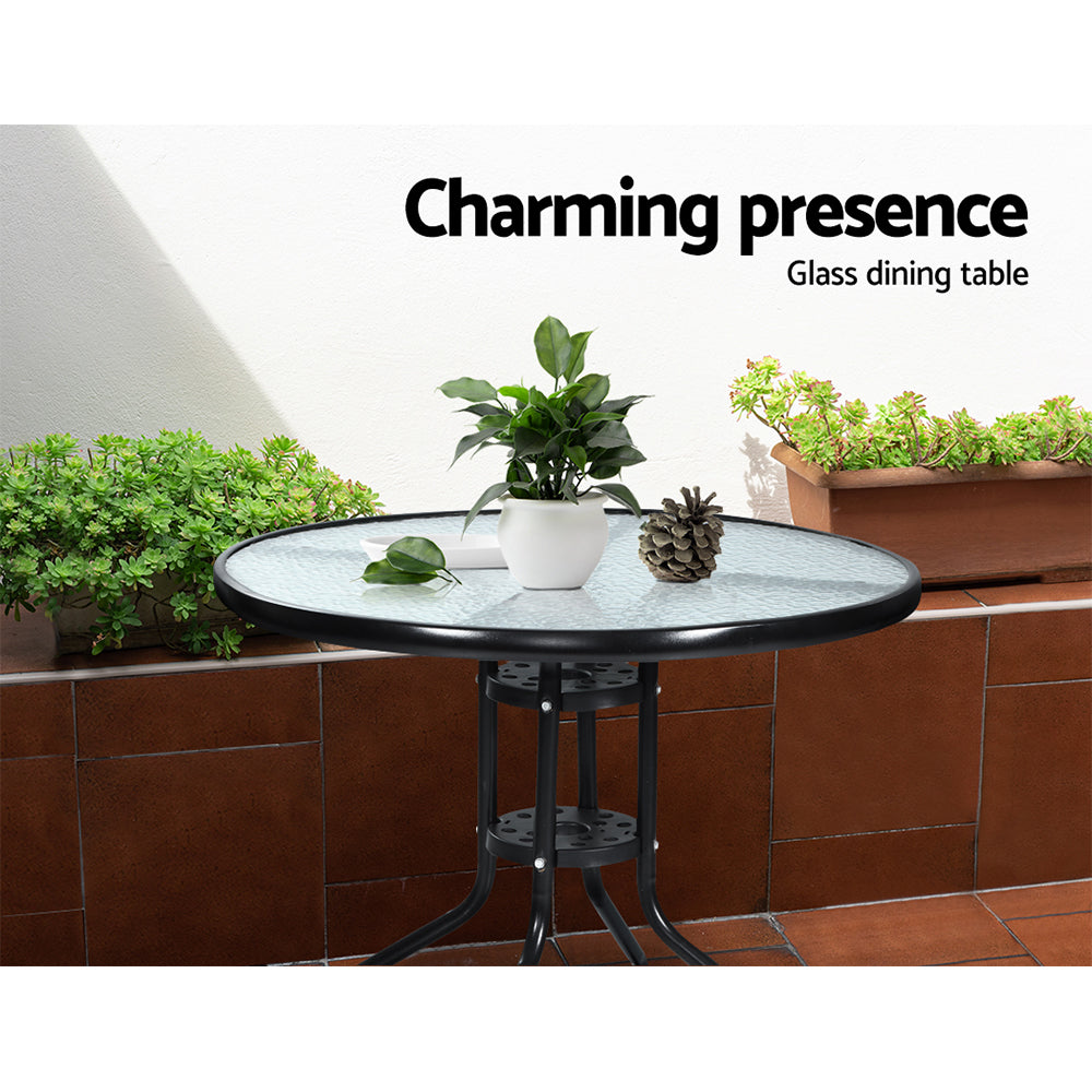 Marlook 3PC Bistro Set Outdoor Furniture Rattan Table Chairs Cushion Patio Garden Felix