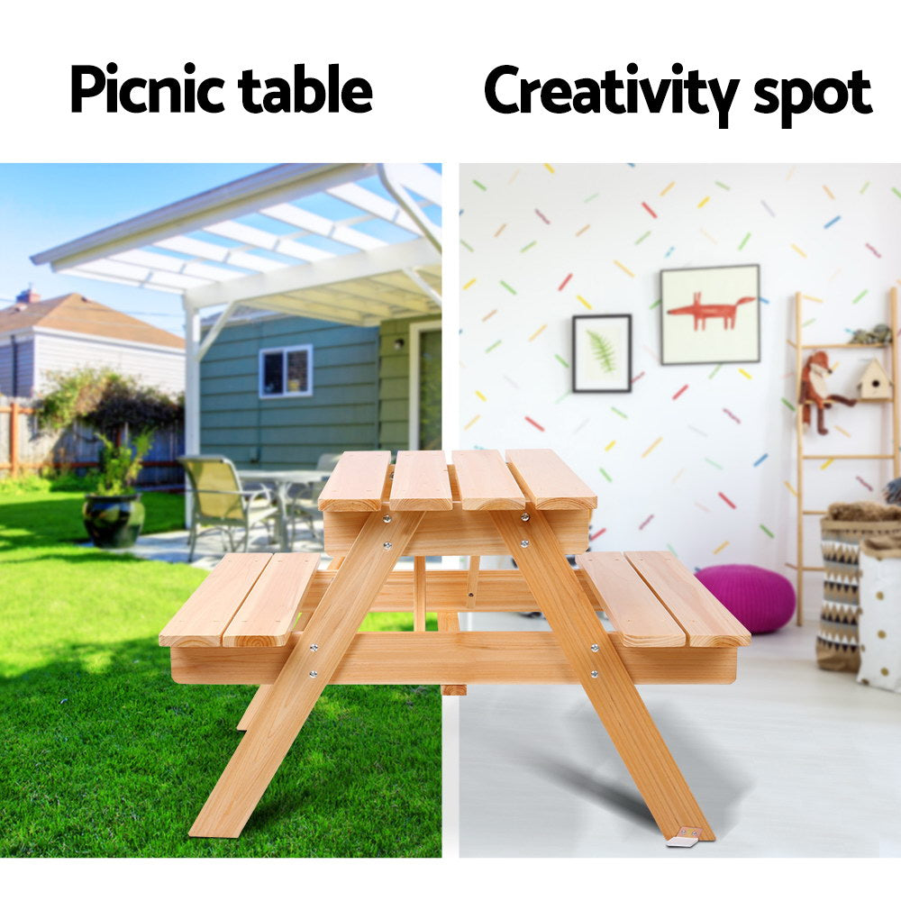 Marlook Kids Outdoor Table and Chairs Picnic Bench Set Children Wooden