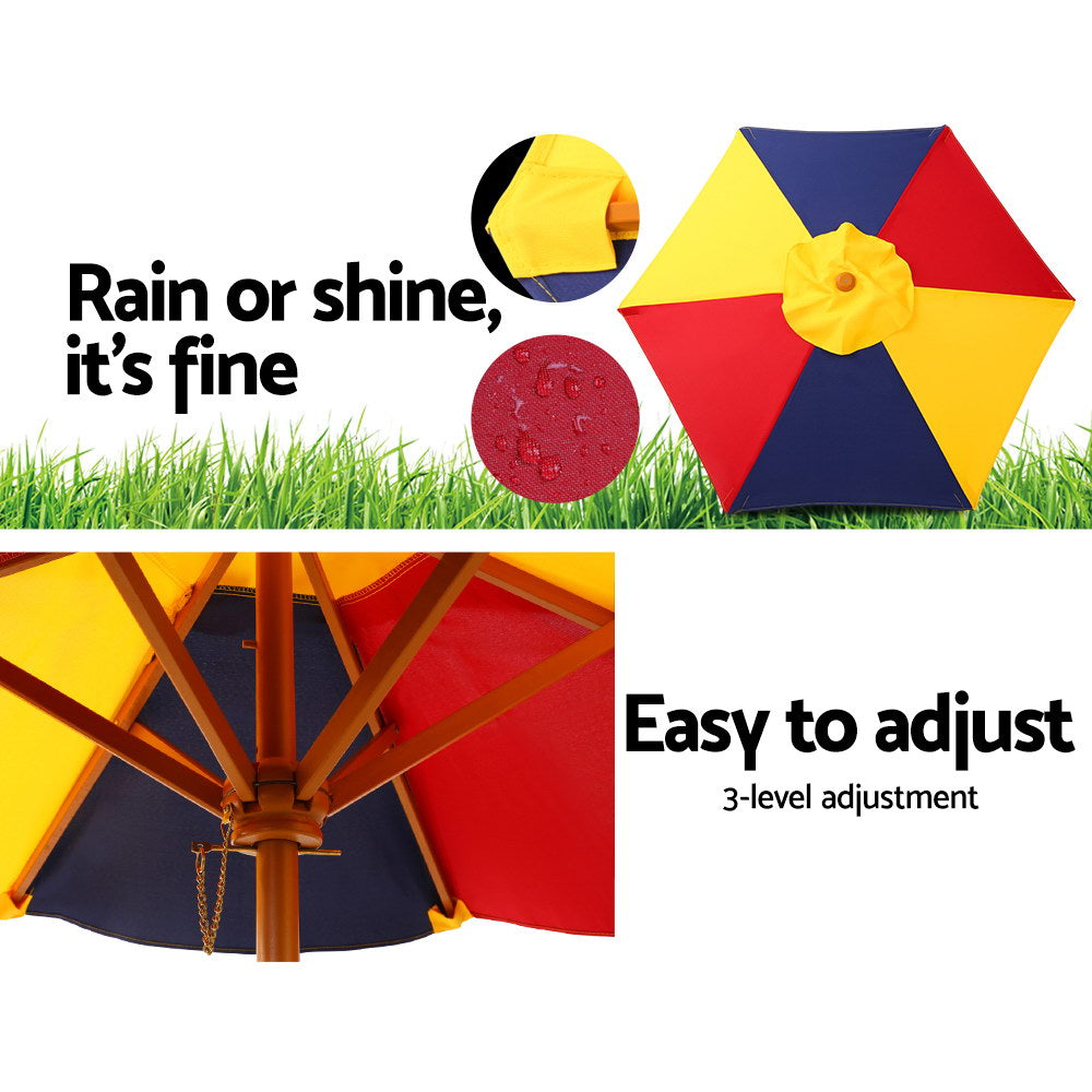Marlook Kids Wooden Picnic Table Set with Umbrella