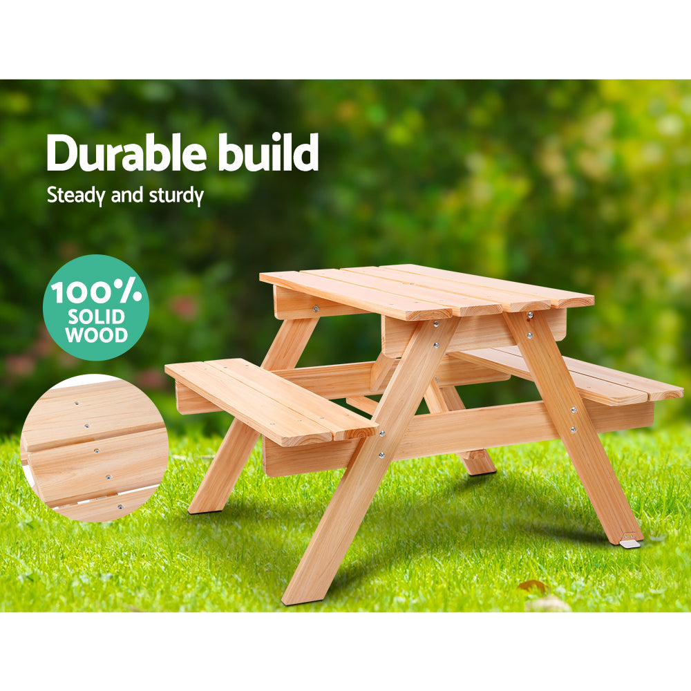 Marlook Kids Wooden Picnic Table Set with Umbrella