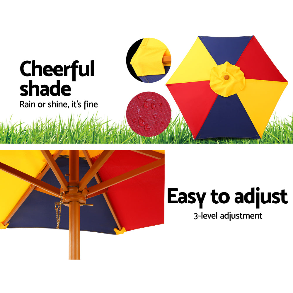 Marlook Kids Wooden Picnic Table Set with Umbrella